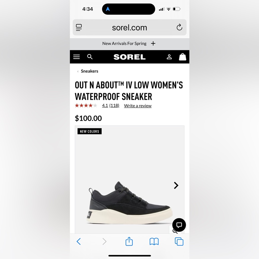 Sorel Black Waterproof Out and About Sneakers for All-Weather Comfort
